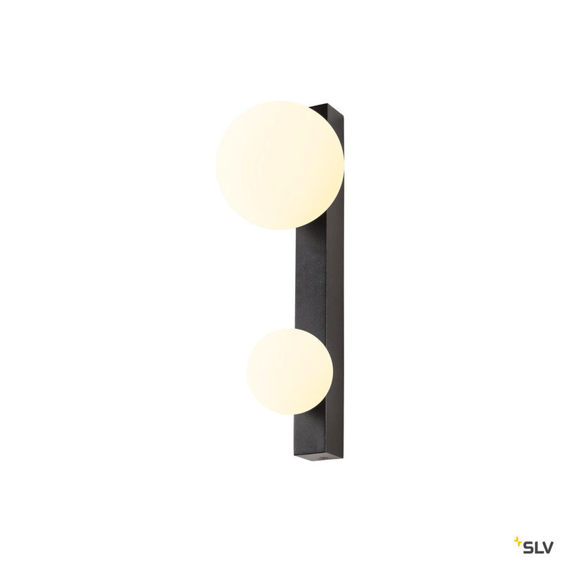 SLV 1009145 SUN WL, double, G9, wall-mounted light, round, 2 x max. 5 W, IP20, black