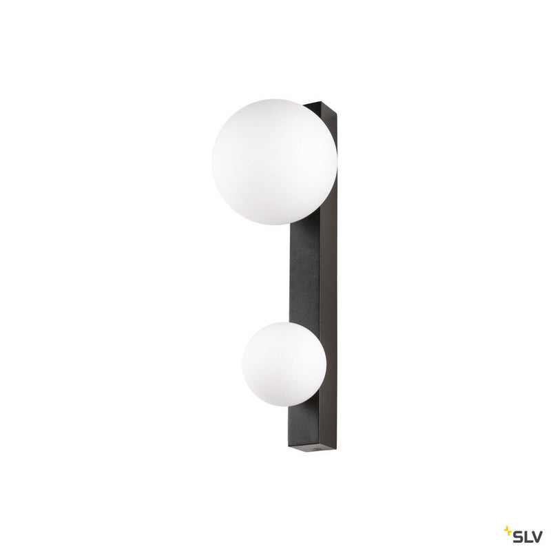 SLV 1009145 SUN WL, double, G9, wall-mounted light, round, 2 x max. 5 W, IP20, black