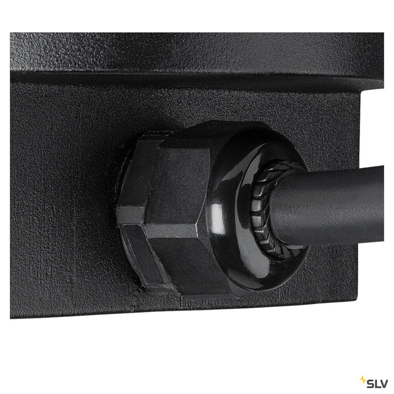 SLV 1009168 DASAR® L, recessed floor light, asymmetrical, 3000K, 70°/40°, IP65/IP67, round, stainless steel / black