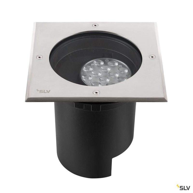SLV 1009169 DASAR® L, recessed floor light, asymmetrical, 3000K, 70°/40°, IP65/IP67, square, stainless steel / black