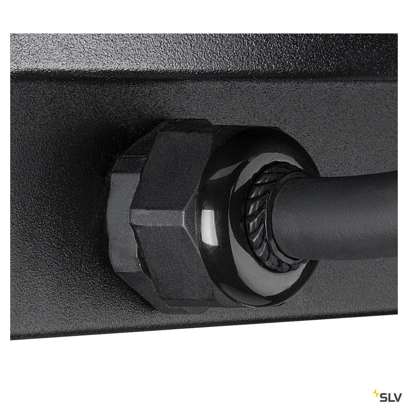SLV 1009170 DASAR® XL, recessed floor light, asymmetrical, 3000K, 70°/40°, IP65/IP67, round, stainless steel / black