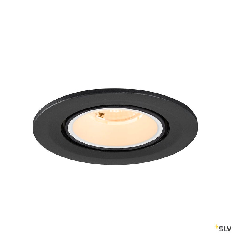 SLV 1009383 NUMINOS® GIMBLE S, Recessed ceiling light, 2700 K, 40°, IP20, round, black / white