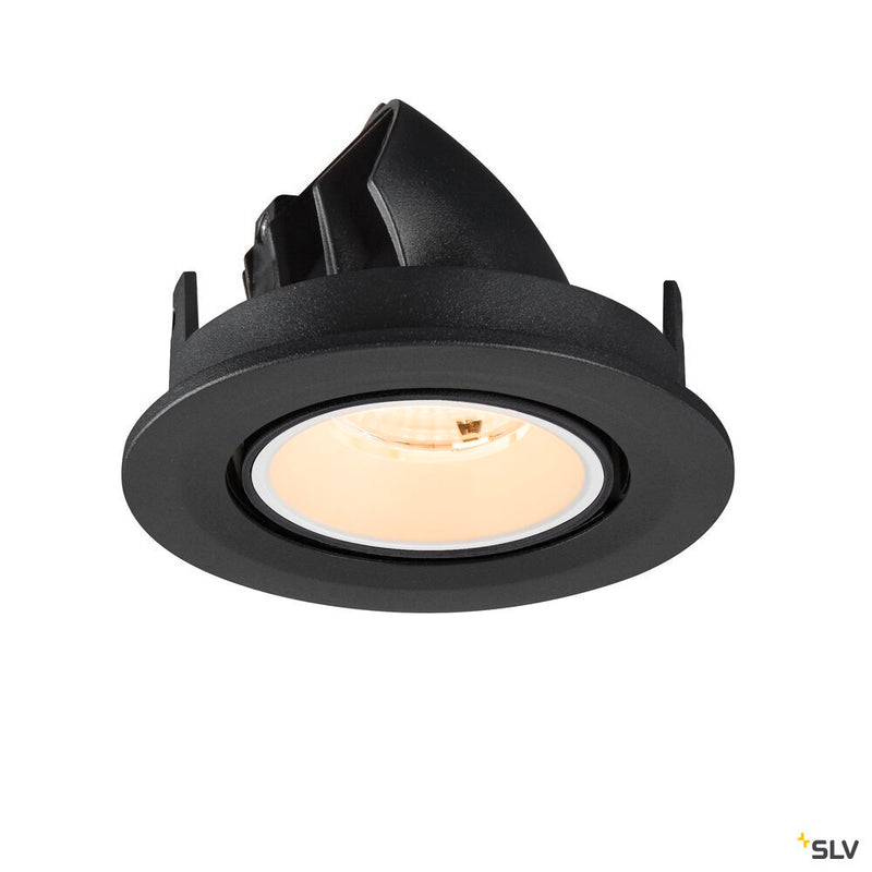 SLV 1009386 NUMINOS® GIMBLE S, Recessed ceiling light, 2700 K, 55°, IP20, round, black / white