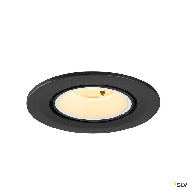SLV 1009398 NUMINOS® GIMBLE S, Recessed ceiling light, 3000 K, 20°, IP20, round, black / white