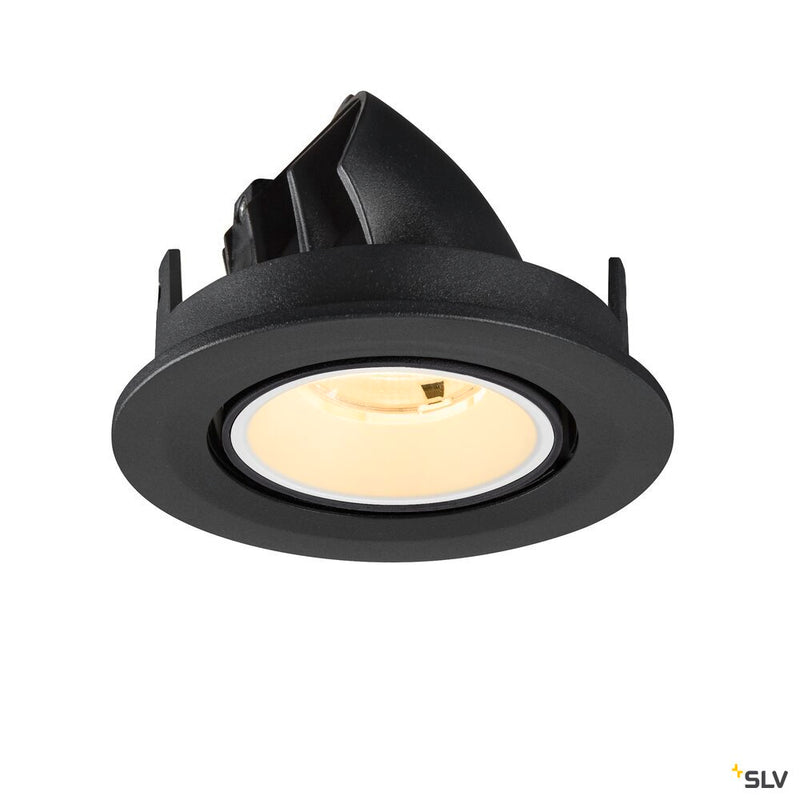 SLV 1009398 NUMINOS® GIMBLE S, Recessed ceiling light, 3000 K, 20°, IP20, round, black / white