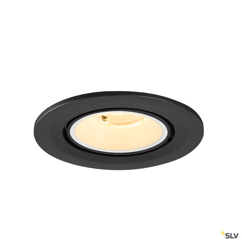 SLV 1009401 NUMINOS® GIMBLE S, Recessed ceiling light, 3000 K, 40°, IP20, round, black / white