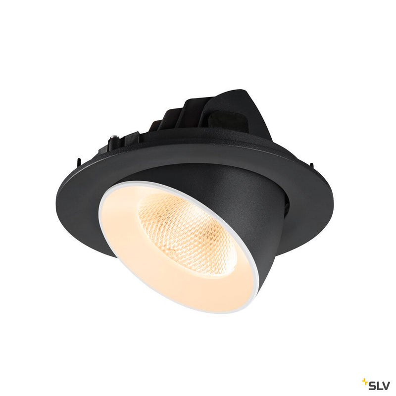 SLV 1009704 NUMINOS® GIMBLE L, Recessed ceiling light, 2700 K, 20°, IP20, round, black / white