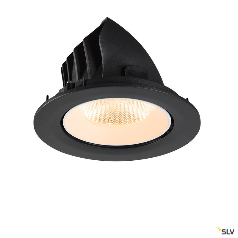 SLV 1009707 NUMINOS® GIMBLE L, Recessed ceiling light, 2700 K, 40°, IP20, round, black / white