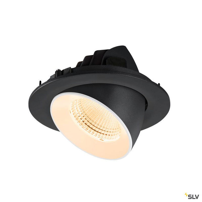 SLV 1009710 NUMINOS® GIMBLE L, Recessed ceiling light, 2700 K, 55°, IP20, round, black / white