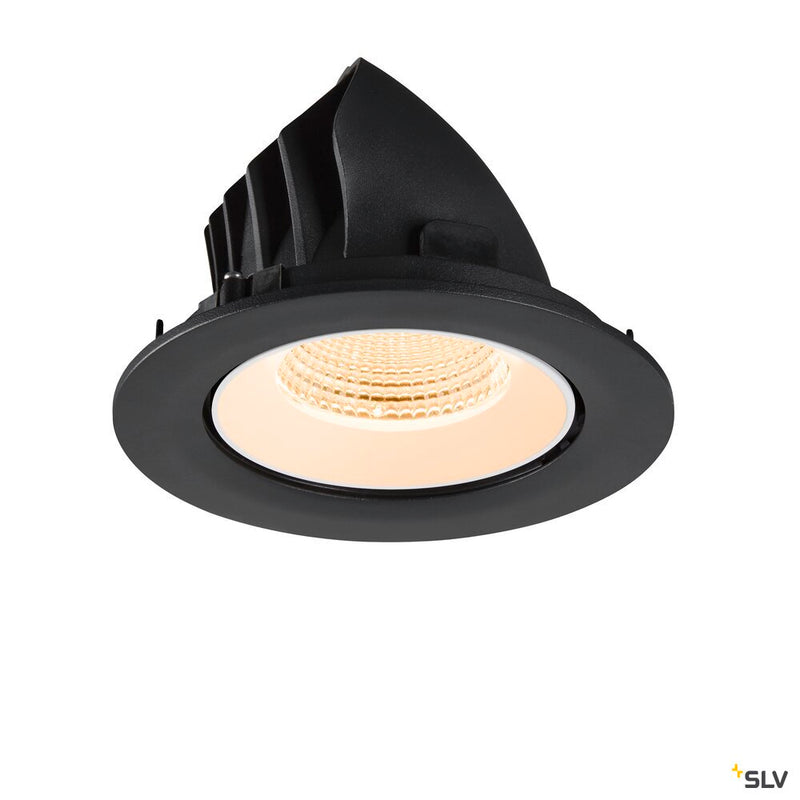 SLV 1009710 NUMINOS® GIMBLE L, Recessed ceiling light, 2700 K, 55°, IP20, round, black / white