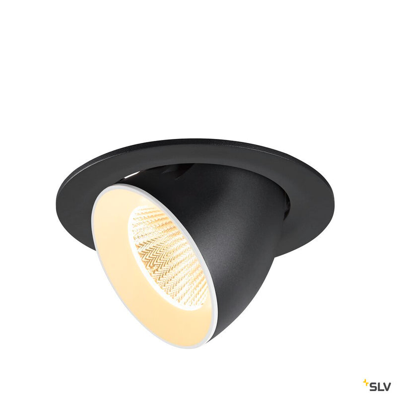 SLV 1009725 NUMINOS® GIMBLE L, Recessed ceiling light, 3000 K, 40°, IP20, round, black / white