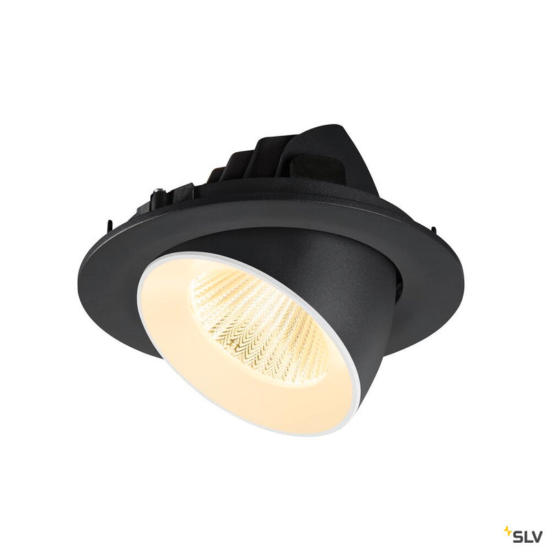 SLV 1009725 NUMINOS® GIMBLE L, Recessed ceiling light, 3000 K, 40°, IP20, round, black / white