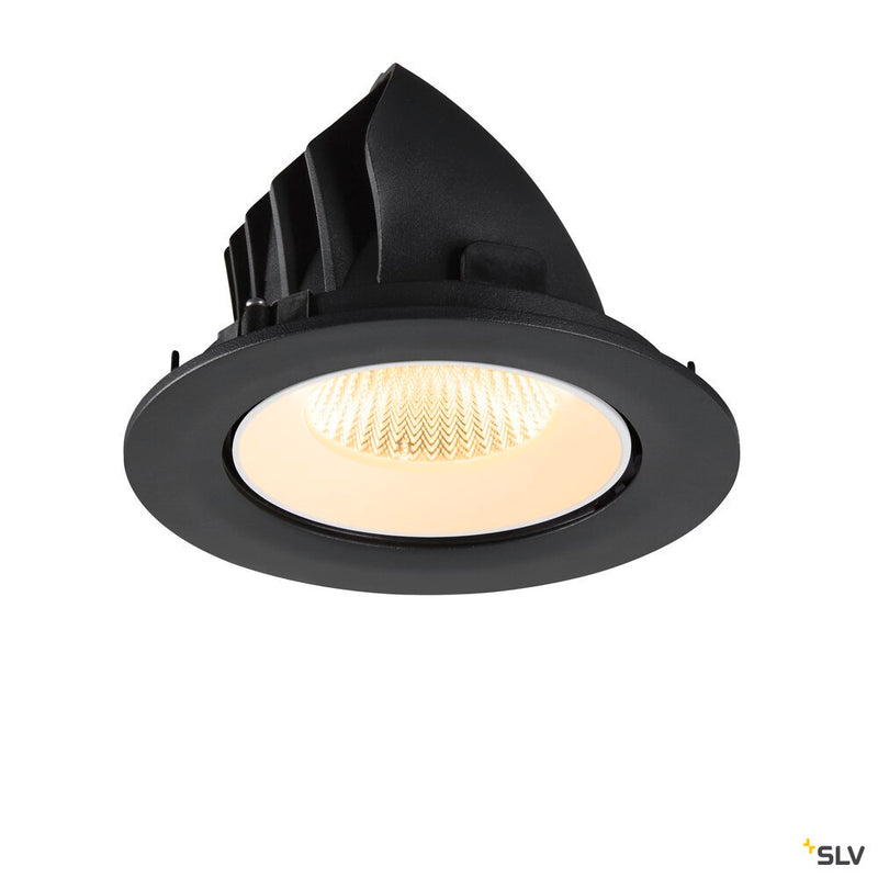 SLV 1009725 NUMINOS® GIMBLE L, Recessed ceiling light, 3000 K, 40°, IP20, round, black / white