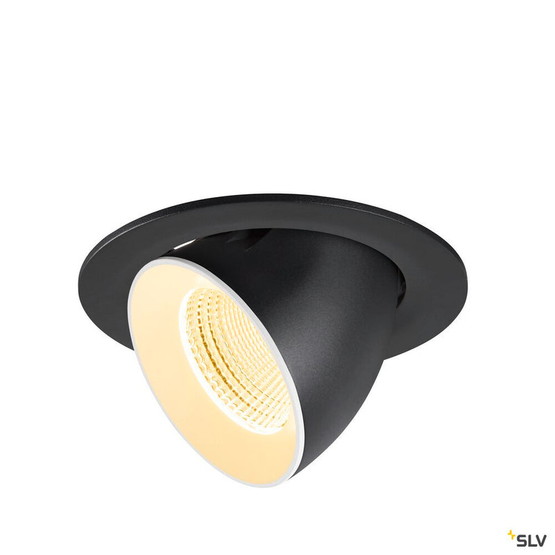SLV 1009728 NUMINOS® GIMBLE L, Recessed ceiling light, 3000 K, 55°, IP20, round, black / white