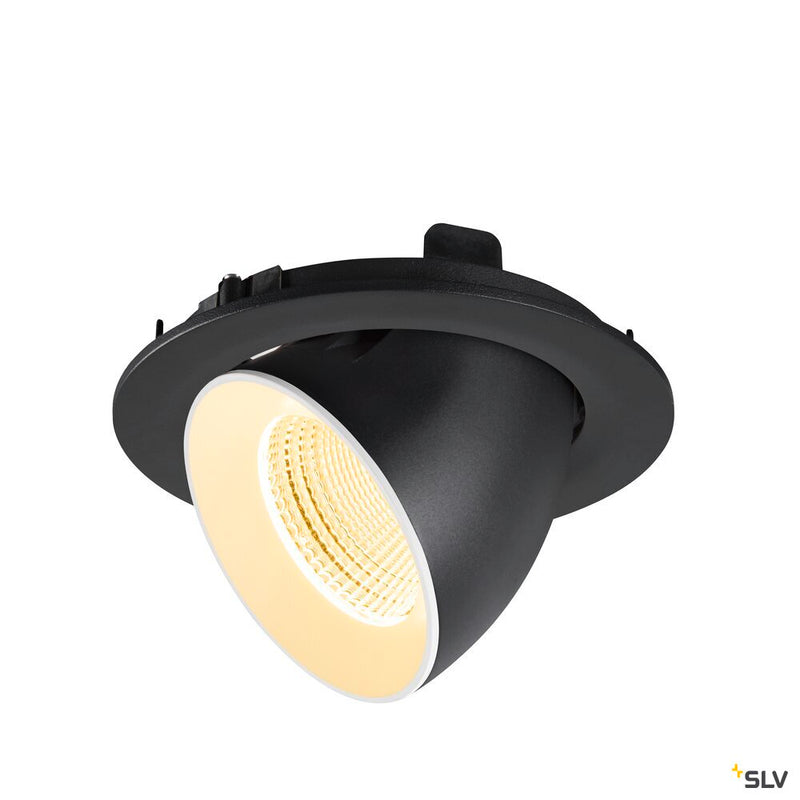 SLV 1009728 NUMINOS® GIMBLE L, Recessed ceiling light, 3000 K, 55°, IP20, round, black / white