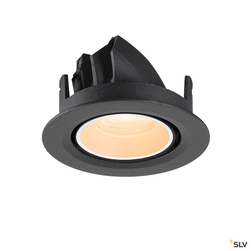 SLV 1010027 NUMINOS® GIMBLE XS, Recessed ceiling light, 2700 K, 20°, IP20, round, black / white
