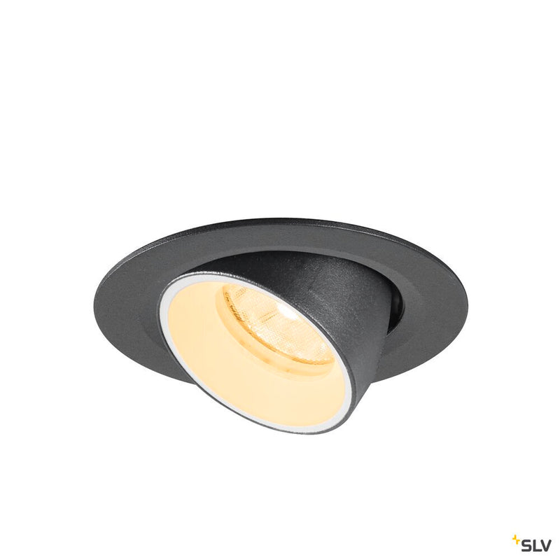 SLV 1010045 NUMINOS® GIMBLE XS, Recessed ceiling light, 3000 K, 20°, IP20, round, black / white