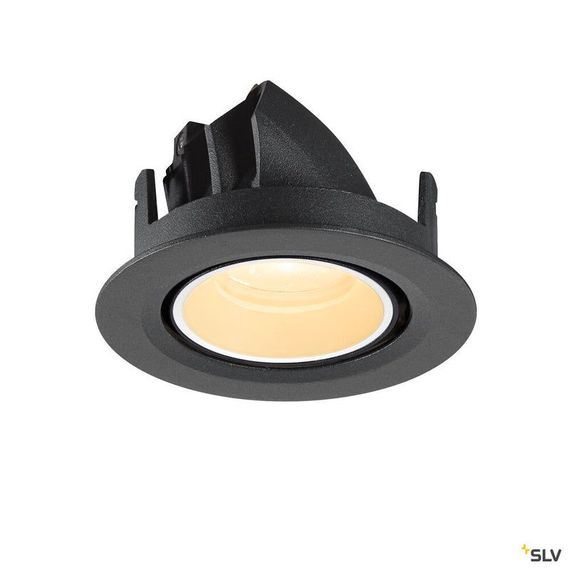 SLV 1010045 NUMINOS® GIMBLE XS, Recessed ceiling light, 3000 K, 20°, IP20, round, black / white