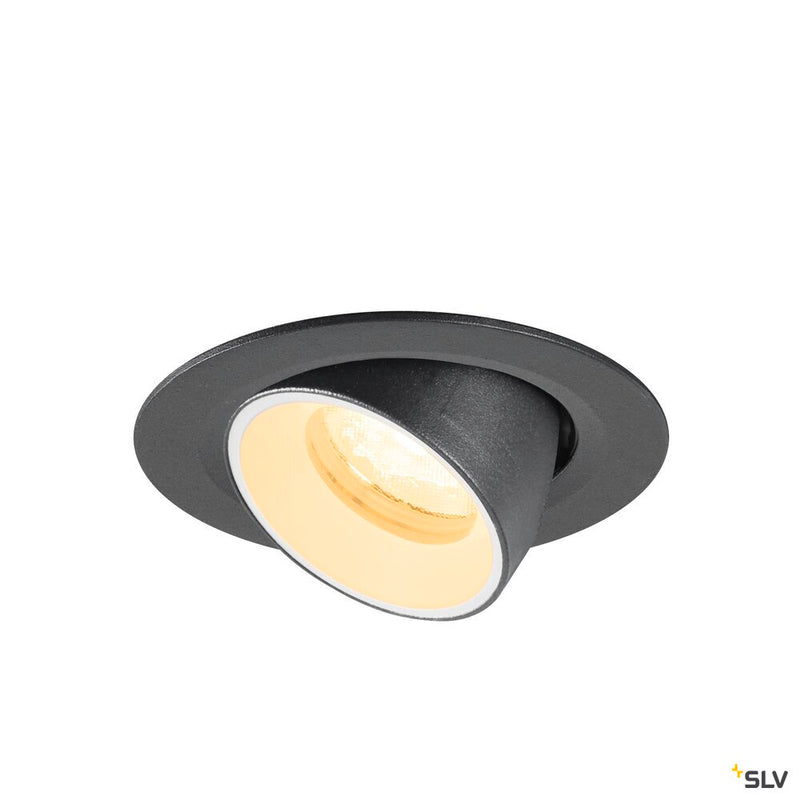 SLV 1010048 NUMINOS® GIMBLE XS, Recessed ceiling light, 3000 K, 40°, IP20, round, black / white