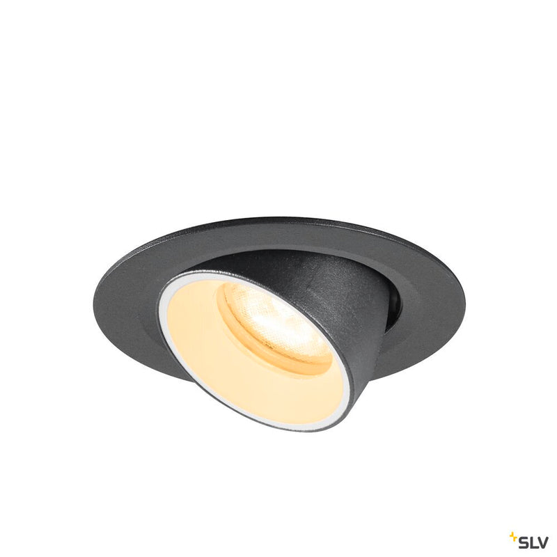 SLV 1010051 NUMINOS® GIMBLE XS, Recessed ceiling light, 3000 K, 55°, IP20, round, black / white