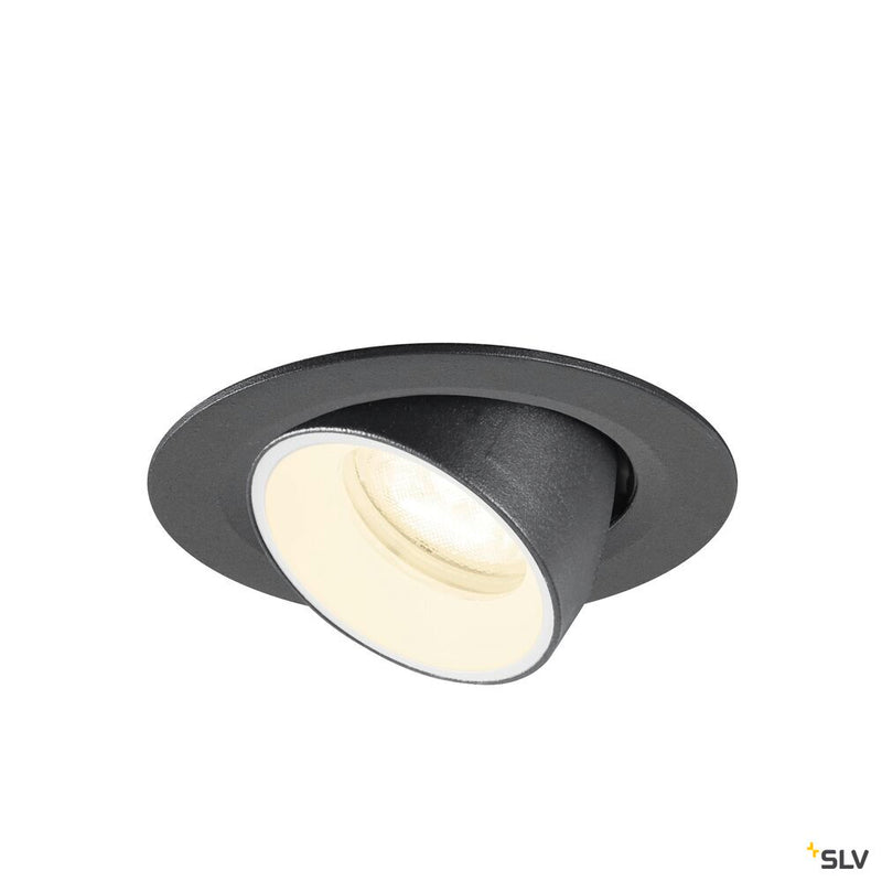 SLV 1010069 NUMINOS® GIMBLE XS, Recessed ceiling light, 4000 K, 55°, IP20, round, black / white
