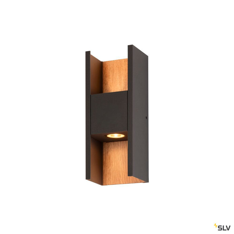 SLV 1010101 FLATT II, Wall-mounted light, PHASE, 2700 K, 9.5W, anthracite / brown