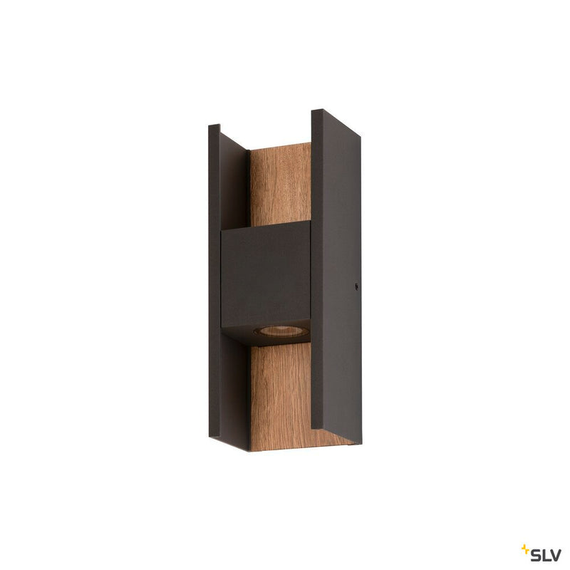 SLV 1010101 FLATT II, Wall-mounted light, PHASE, 2700 K, 9.5W, anthracite / brown