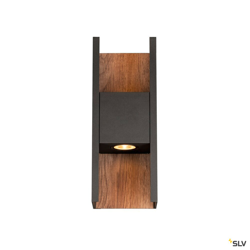 SLV 1010101 FLATT II, Wall-mounted light, PHASE, 2700 K, 9.5W, anthracite / brown