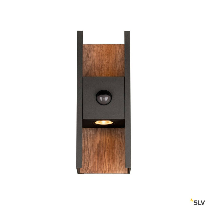 SLV 1010107 FLATT II, Wall-mounted light, SENSOR, 2700 K, 10W, anthracite / brown