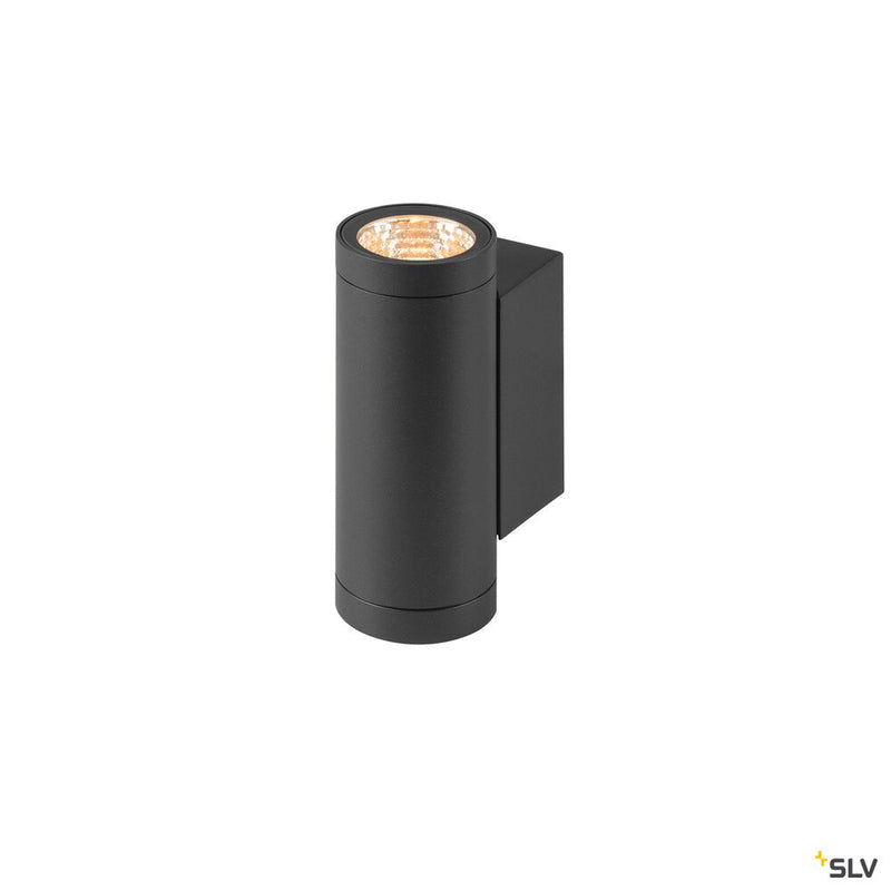 SLV 1010167 HELIA PRO S, Wall-mounted light, up/down, DALI, P2, cylindrical, 2700 K, 12W, 24°, anthracite