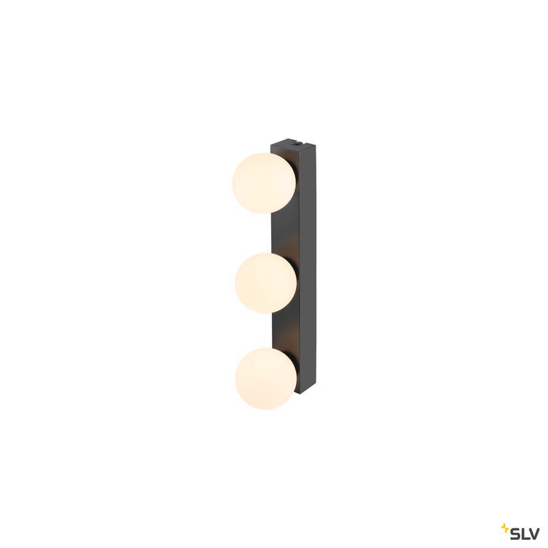 SLV 1010194 SUN Mirror, Wall-mounted light, triple, 2700/3000/4000 K, TOUCH button, 13W, IP44, black