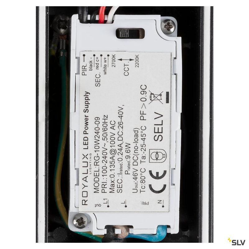 SLV 1010201 TAHA II 90, Free-standing lamp, SENSOR, 2200/2700 K, IP54, cylindrical, black