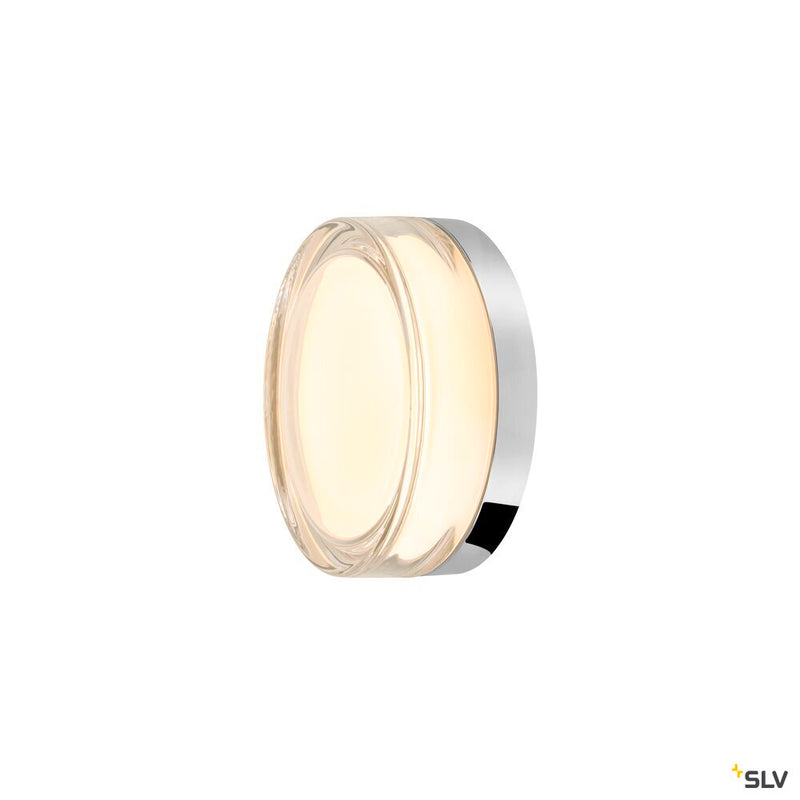 SLV 1010210 CYFT XL, wall- and ceiling-mounted light, 2700/3000/4000K, 15W, PHASE, 125°, IP65 black / transparent