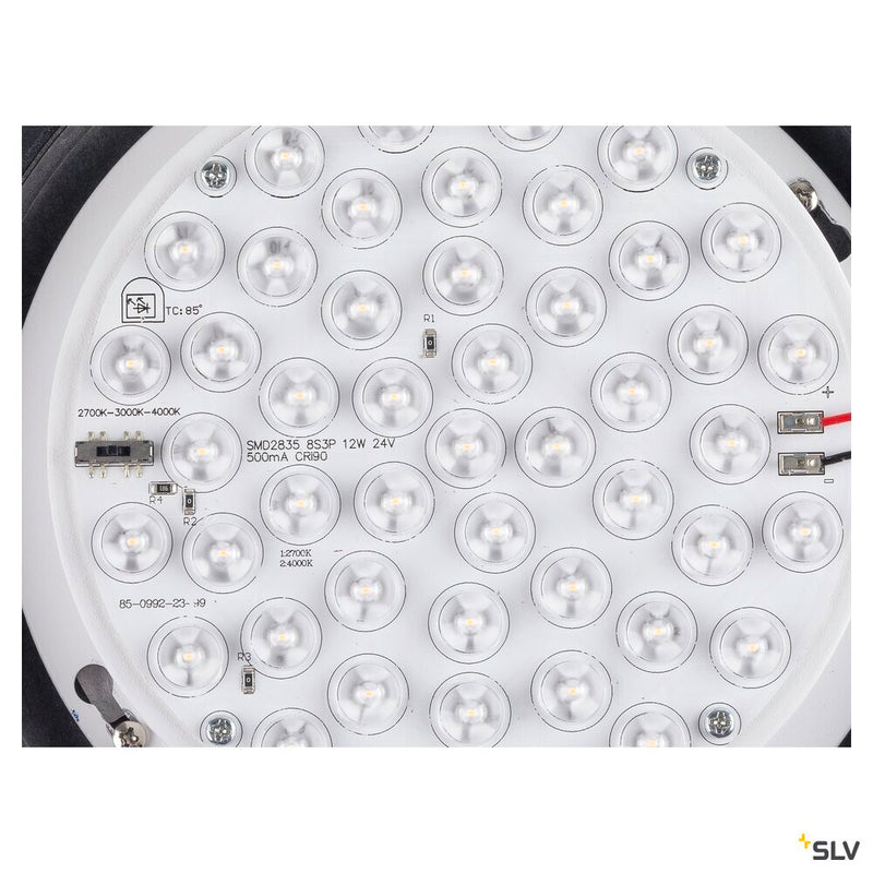 SLV 1010210 CYFT XL, wall- and ceiling-mounted light, 2700/3000/4000K, 15W, PHASE, 125°, IP65 black / transparent