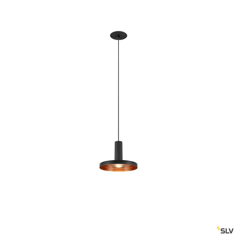 SLV 1010286 LALU®, pendant light, LED base, Mix&Match, recessed canopy, pendant length 200 cm, 2700/3000K, 40°, PHASE, black