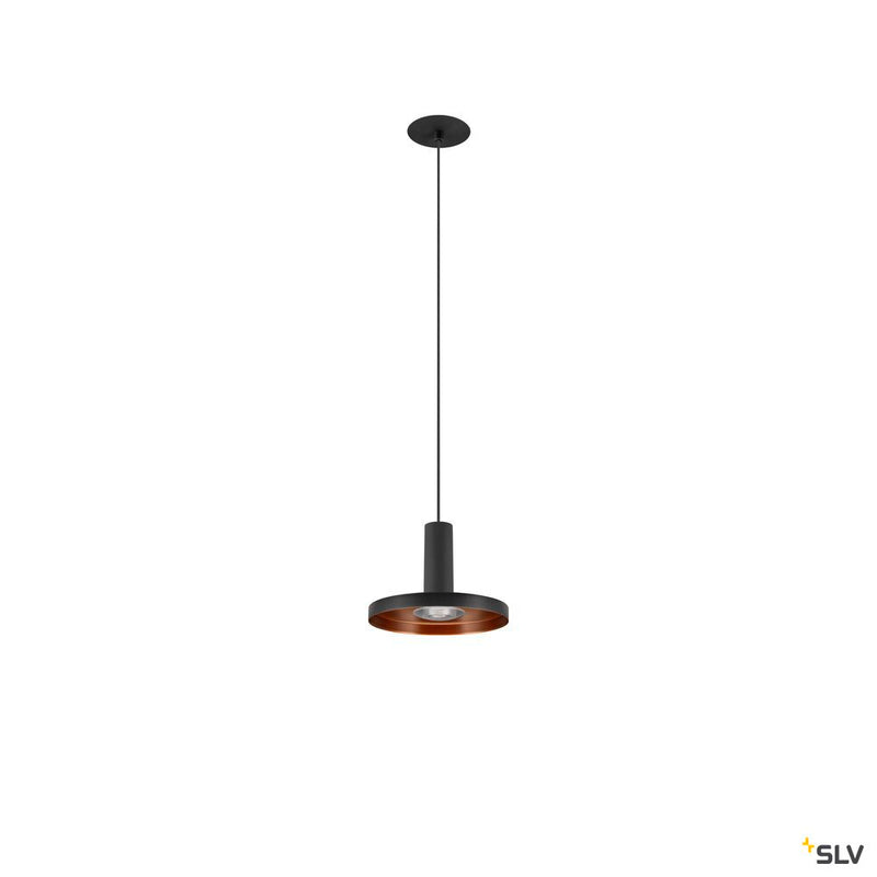 SLV 1010286 LALU®, pendant light, LED base, Mix&Match, recessed canopy, pendant length 200 cm, 2700/3000K, 40°, PHASE, black