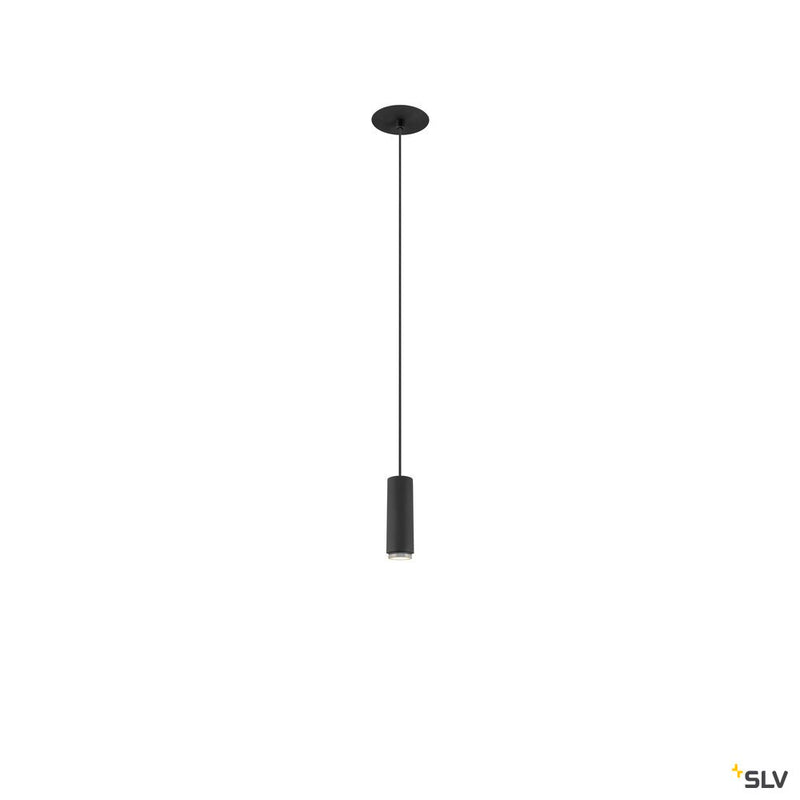 SLV 1010286 LALU®, pendant light, LED base, Mix&Match, recessed canopy, pendant length 200 cm, 2700/3000K, 40°, PHASE, black