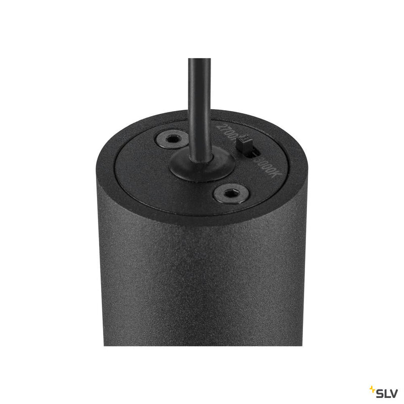 SLV 1010286 LALU®, pendant light, LED base, Mix&Match, recessed canopy, pendant length 200 cm, 2700/3000K, 40°, PHASE, black