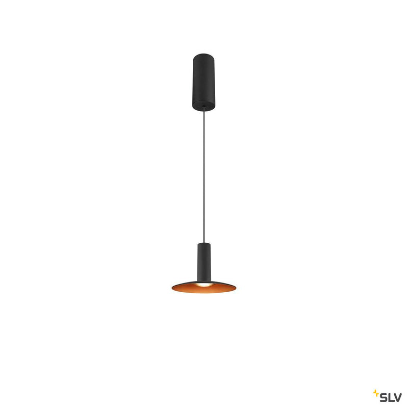 SLV 1010287 LALU®, pendant light, LED base, Mix&Match, surface mounted canopy, pendant length 200 cm, 2700/3000K, 40°, PHASE, black