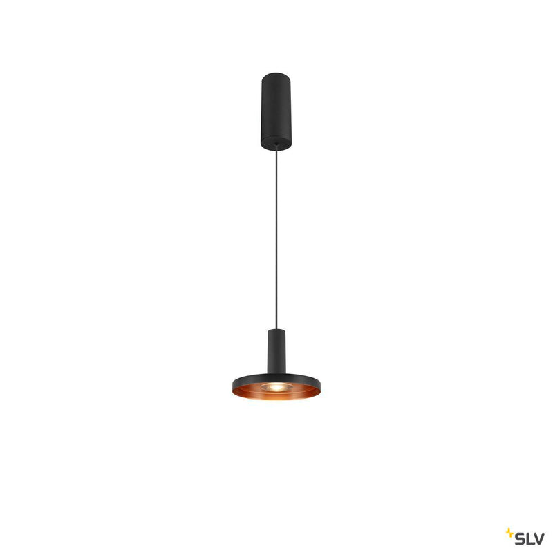SLV 1010287 LALU®, pendant light, LED base, Mix&Match, surface mounted canopy, pendant length 200 cm, 2700/3000K, 40°, PHASE, black