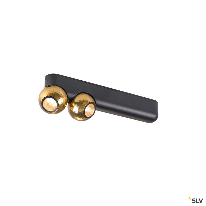 SLV 1010306 DYSKO, Wall and ceiling-mounted light, double, PHASE, 2700K, 13W, 36°, black / gold