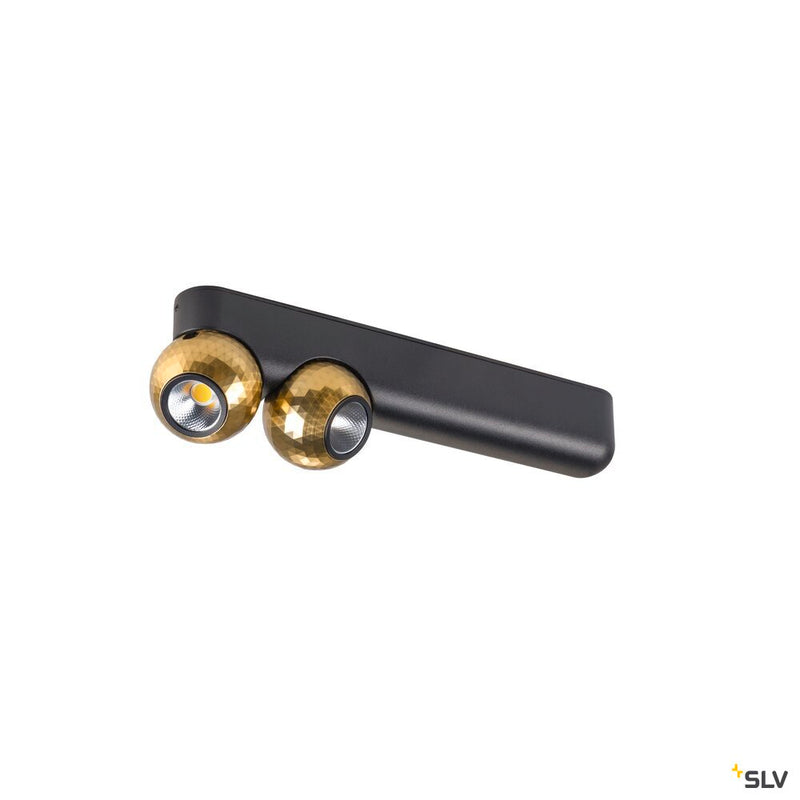 SLV 1010306 DYSKO, Wall and ceiling-mounted light, double, PHASE, 2700K, 13W, 36°, black / gold