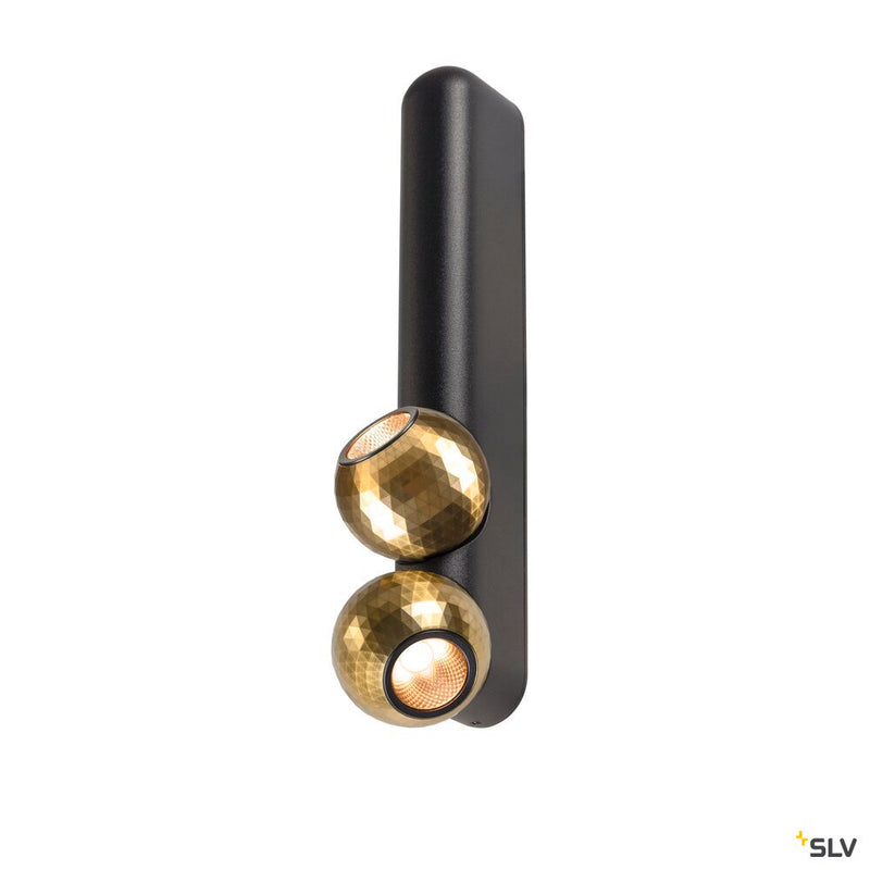 SLV 1010306 DYSKO, Wall and ceiling-mounted light, double, PHASE, 2700K, 13W, 36°, black / gold