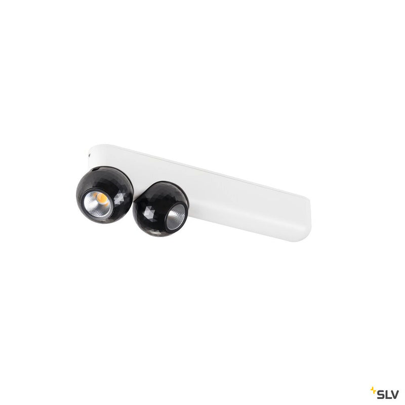 SLV 1010307 DYSKO, Wall and ceiling-mounted light, double, PHASE, 2700K, 13W, 36°, white / black
