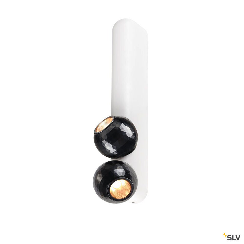 SLV 1010307 DYSKO, Wall and ceiling-mounted light, double, PHASE, 2700K, 13W, 36°, white / black