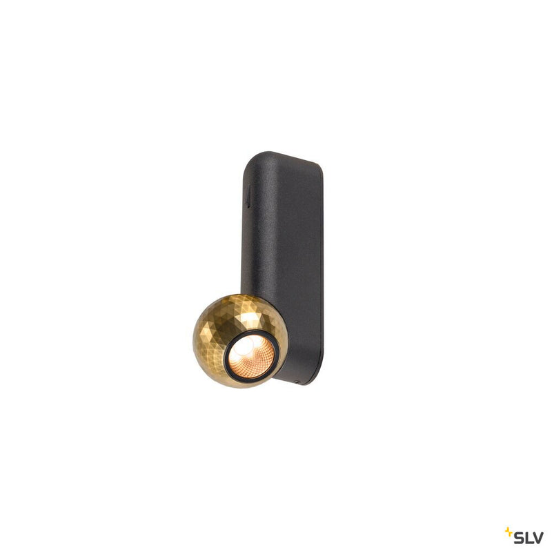 SLV 1010312 DYSKO, Wall and ceiling-mounted light, switch, single, PHASE, 2700K, 6.7W, 36°, black / gold