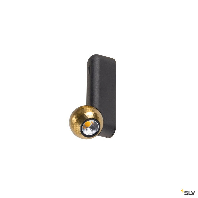 SLV 1010312 DYSKO, Wall and ceiling-mounted light, switch, single, PHASE, 2700K, 6.7W, 36°, black / gold