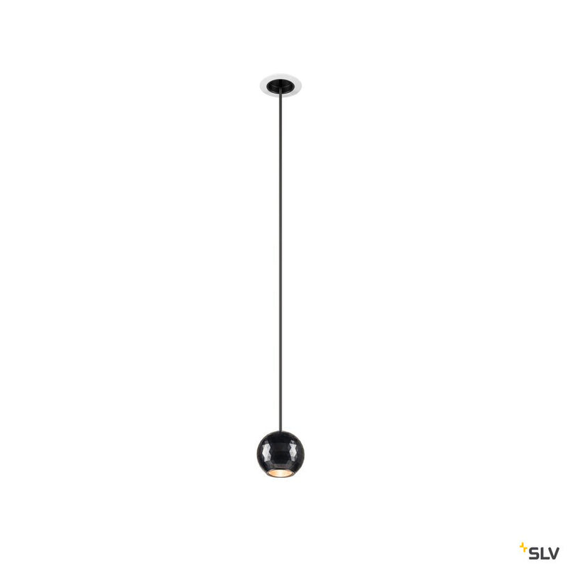 SLV 1010360 DYSKO, Pendant light, PHASE, pendant length 200 cm, 2700K, 36°, white / black