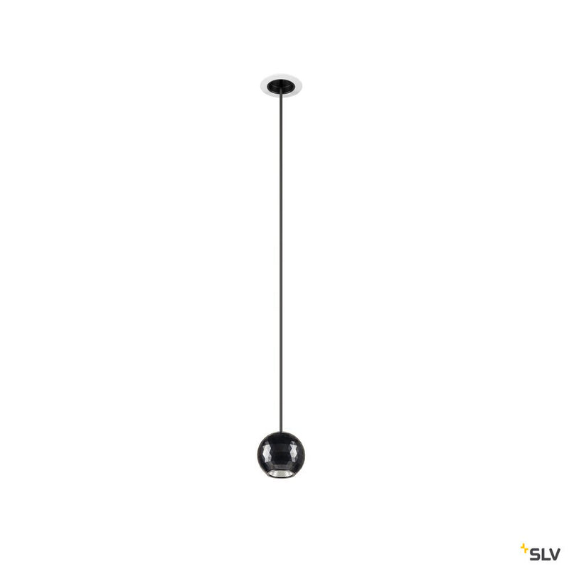 SLV 1010360 DYSKO, Pendant light, PHASE, pendant length 200 cm, 2700K, 36°, white / black
