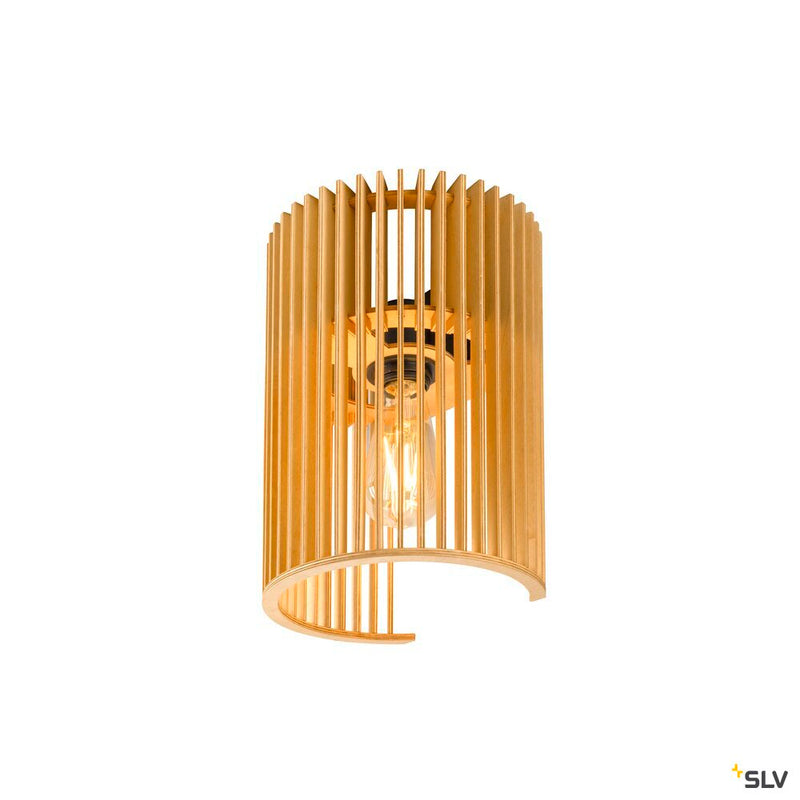 SLV 1010401 WUD WL, E27, Wall-mounted light, cylindrical, 1 x max. 40W, natural